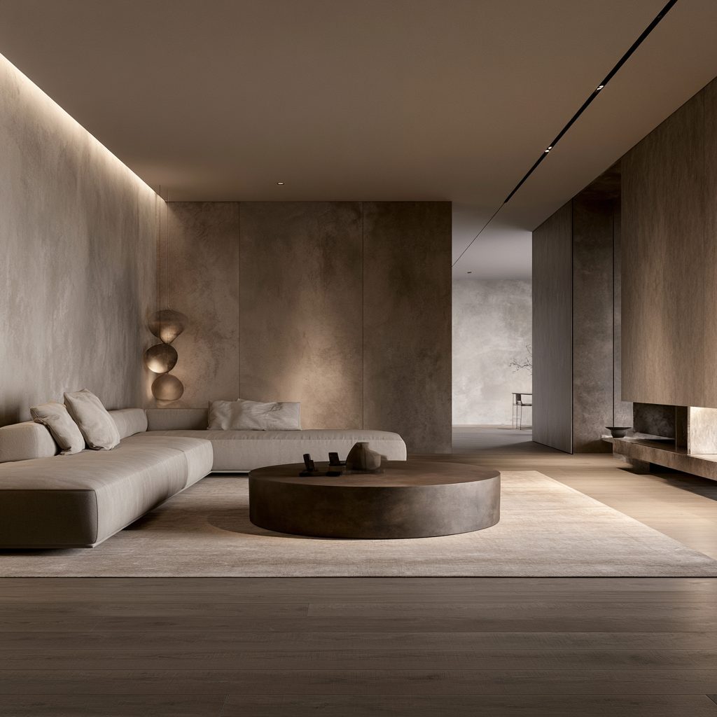 Voorbeeld van strak gestuct interieur